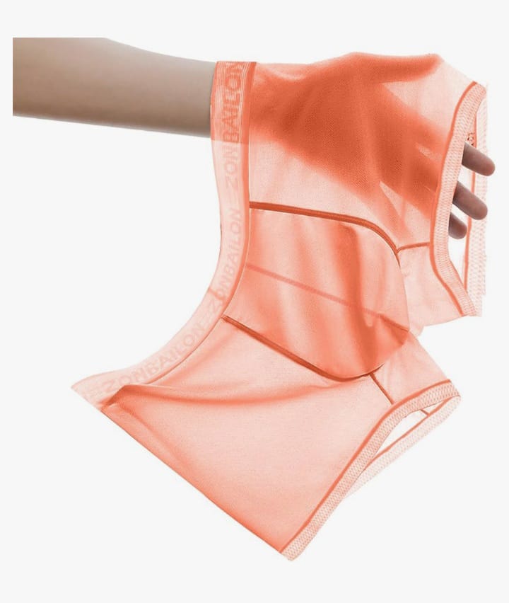 Men's Breathable Ice Silk Men's Boxer Briefs See-Through Underwear Trunk Transparent Stretch